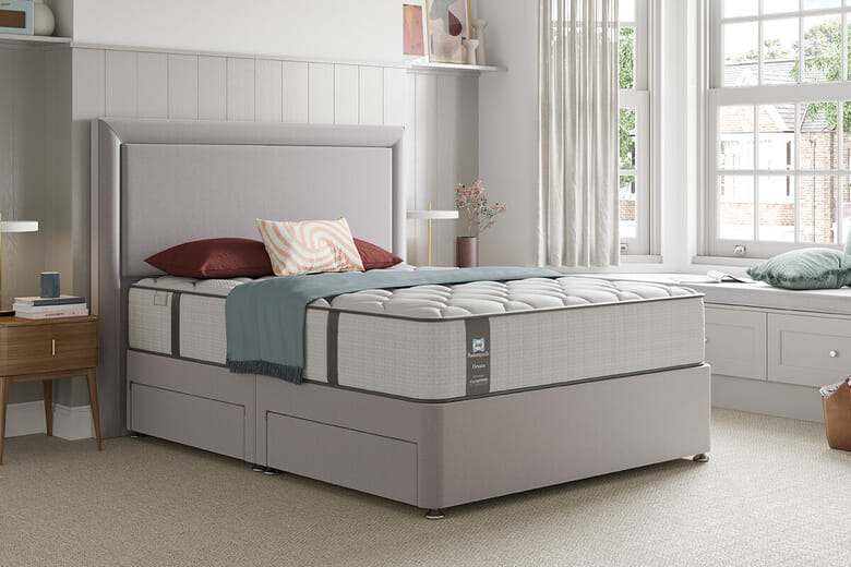 Sealy Blackwood Elevate Posturepedic Mattress + Premium Divan Bed, Carbon, 4 Drawer, Double